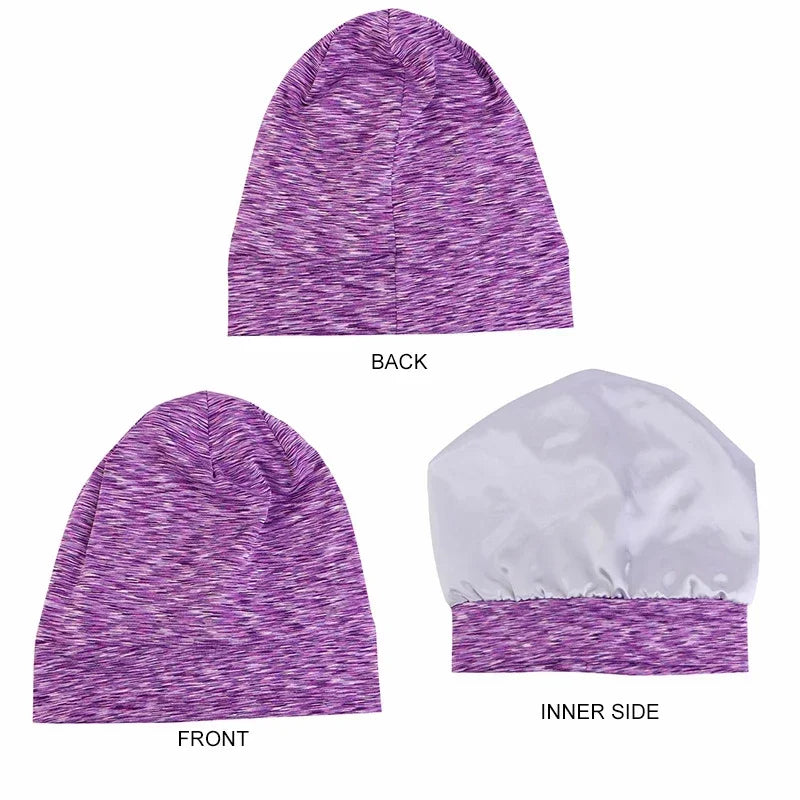 Bonnet de nuit unisexe doublé en satin pour femme et homme, bonnet de nuit ample pour soins capillaires, bonnet anti-chute, bonnet de nuit, couvre-chef