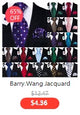 Barry.Wang Nouveauté Soie Hommes Cravate Mouchoir Boutons de Manchette Ensemble Jacquard Animal Dinosaure Chauve-Souris Gravat Cravate Pour Homme Mariage Affaires