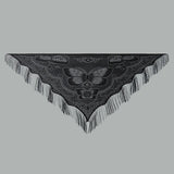 Plain Triangle Tassel Shawl Lace Embroidered Butterfly Scarf Elegant Ladies Solid Color Scarves Fashion Cape 195*75cm