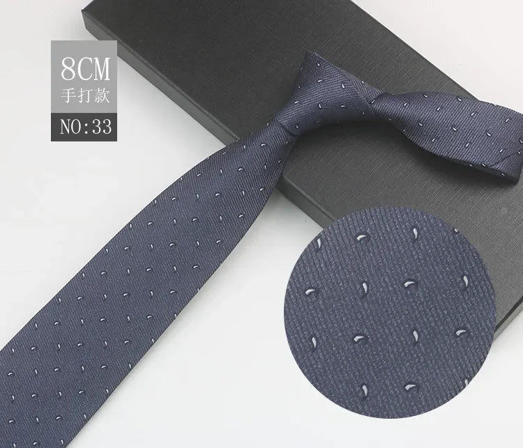 Cravate à fleurs en grille, tissée en gros, 8 cm, accessoires de mariage, bleu, homme, pois, cachemire, convient aux groupes, fêtes, bureau