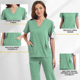 New Scrubs Set Medical Uniforms Stretch Scrub Tops with Pocket Pants Nurse Uniform Doctor Surgery Overalls Beauty Salon Workwear