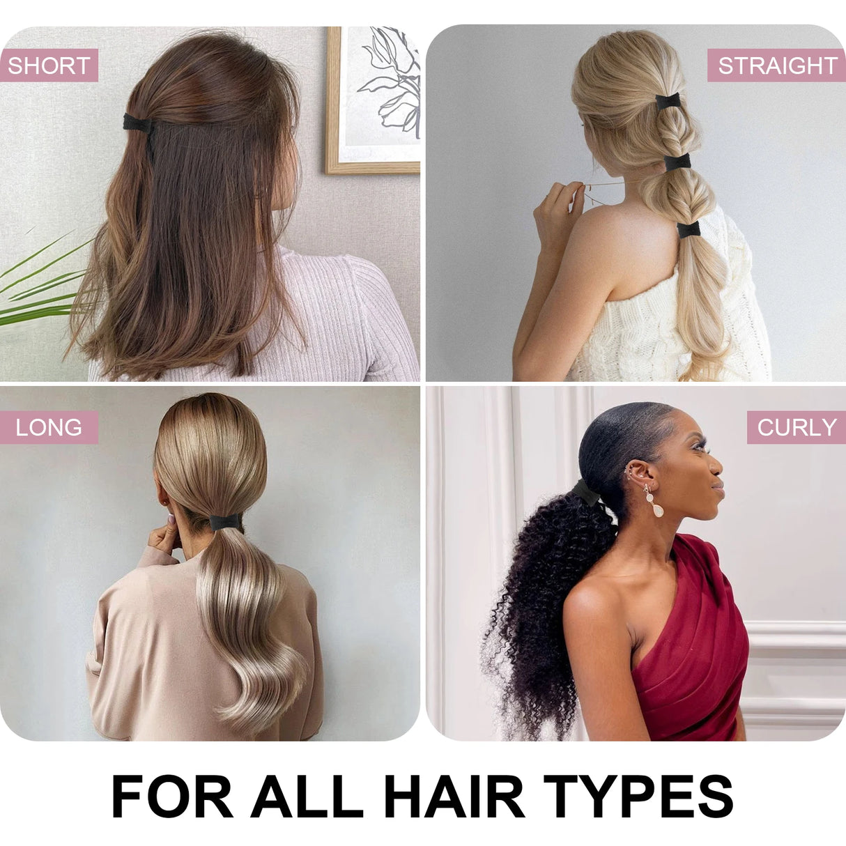 120 Pcs No Damage Hair Ties for Thick Hair, Large Soft Seamless Nylon Hair Elastics for Women, Ponytail Holders, Hair Accessorie