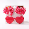 3Pcs/set Cute Solid Kids Dot Hairpin Colorful Heart Sun Glasses Set Girls Boutique Bowknot Hair Clips Children Hair Accessories