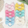 12Pcs Hair Bow Bobbles for Girls Hair Ties Pontial Bows Hair Bands with Cotton Blend Bows 3.5Inches, Hair Elastics for Girls