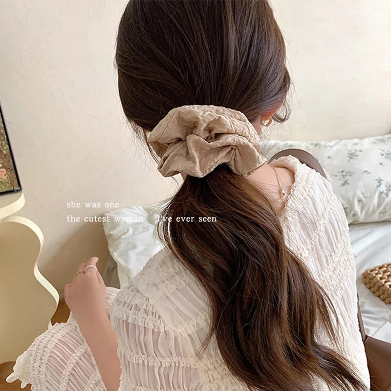 Élastiques à cheveux coréens pour femmes, chouchous de couleur unie, accessoires pour cheveux, queue de cheval