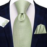 Cravate de mariage en soie unie bleu clair Hi-Tie pour homme, design tendance, boutons de manchette élégants, pour affaires, fête, livraison directe