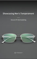 Lzabella New Men's Half Frame Glasses Business Casual Pure Titanium Frame Fashionable And Trendy Prescription Glasses 1906