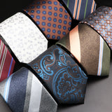 Cravate rayée pour homme, motif cachemire floral, marron et gris, idéale pour les loisirs, les affaires, le quotidien, les mariages, les fêtes, les accessoires, cadeau