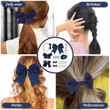 Navy Hair Accessories Set For Hair Bands Ponytail Holders Kids Headbands Hair Clips With Bows Braiders Hair Bow Clips Elastics