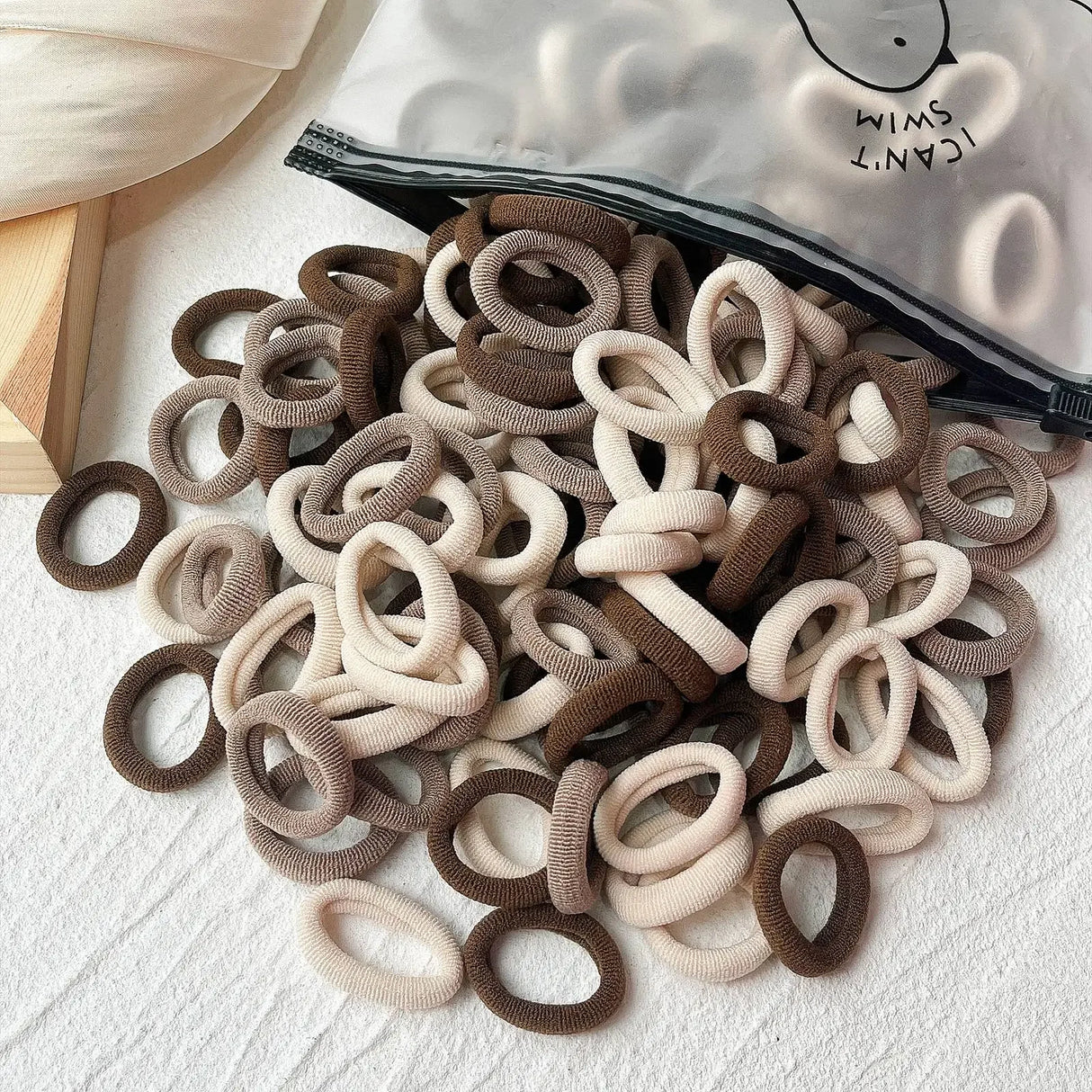 50PCS Colorful Basic Nylon Ealstic Hair Ties for Girls Ponytail Hold Scrunchie Rubber Band Kid Fashion Baby Hair Accessories
