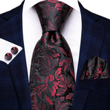 Cravates pour hommes 2023, nouvelle mode pour hommes, 8,5 cm, pochette, boutons de manchette, accessoires de mariage, créateur de cravates Hi-Tie, vente en gros