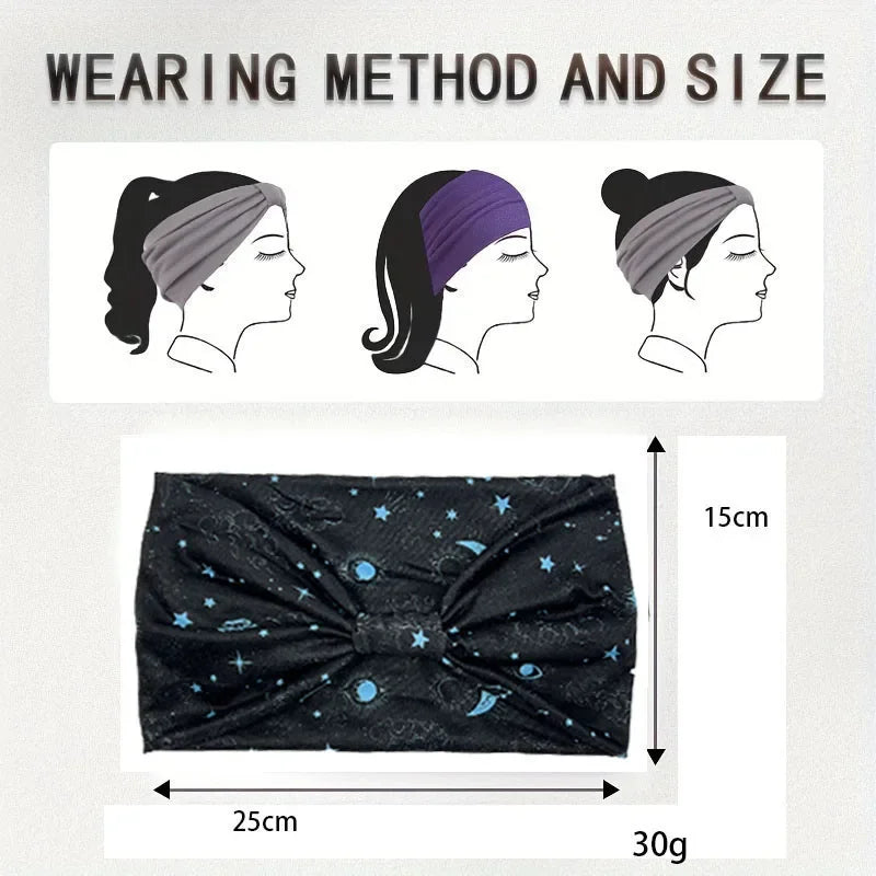 5 pieces/set of fashionable wide edge knotted headbands with ethnic style anti slip headbands, fashionable women's and girls' ha