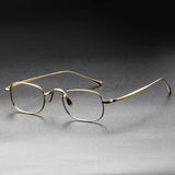 Vintage Small Square Oval 6.5g Ultra-Light Pure Titanium frame ，KJ45|Thin Frame of Golden Wire|For Men and Women
