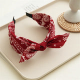 Bow Wide Brimmed Head Hoop For Women Boho Women Soft Solid Print Headbands Cross Knot Elastic Hair Hoop  Vintage Headwear New