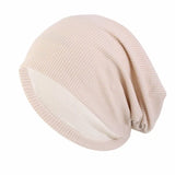 Unisex Men Women Beanie Cotton Night Sleep Cap Bonnet Chemo Hat Headwear Turban Baggy Hair Care Nightcap Pullover Hat Solid Colo