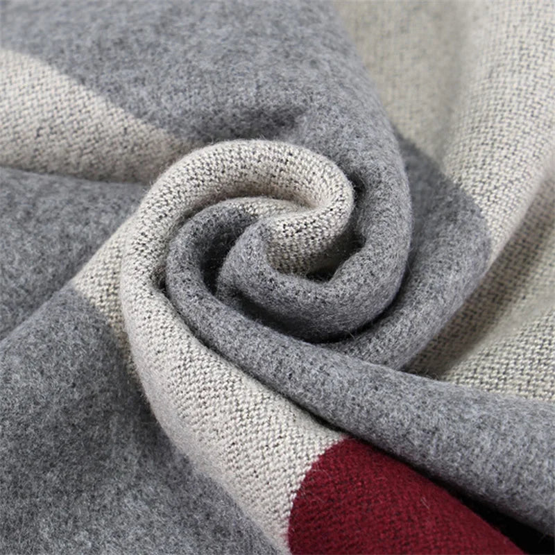 Écharpe à carreaux pour hommes, nouvelle mode automne-hiver 2022, pashmina, épaisse et chaude, en cachemire, longue écharpe classique pour hommes