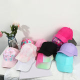 Fashion High Ponytail Kids Boy Hat Sun Hats Baseball Caps Adjustable Solid Color Print Travel Caps Baby Children Peaked Caps Hat