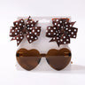 3Pcs/set Cute Solid Kids Dot Hairpin Colorful Heart Sun Glasses Set Girls Boutique Bowknot Hair Clips Children Hair Accessories