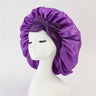 Bonnet de nuit en satin pour femme, large bande solide, extensible, avec nœud, bonnet soyeux, bonnet de nuit, soins capillaires, couvre-tête de douche