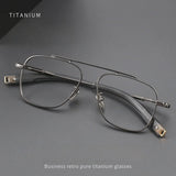 Titanium Double Beam Men's Glasses Frame Fashion Light Luxury Women's Glasses Frame Retro Optical Prescription Glasses Fram 105