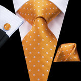 2022 New Design Yellow Gold Paisley Fashion Brand Tie for Men Wedding Party Necktie Handky Cufflinks Gift Wholesale Hi-Tie