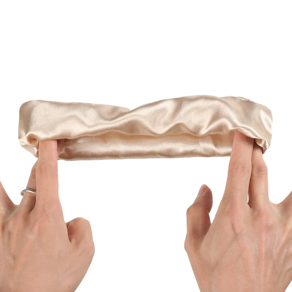 3Pcs Elastic Wide Edge Satin Bonnet Long Hair Hat Sleeping Hats Wrap Night Cap Hair Care Bonnet for Women Men Unisex Cap