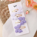 4Pcs/set Butterfly Hair Clip Set for Girls Double Layered Bow Cute Bangs Hair Pin Cotton Safe Kids Baby Hair Accessories Set