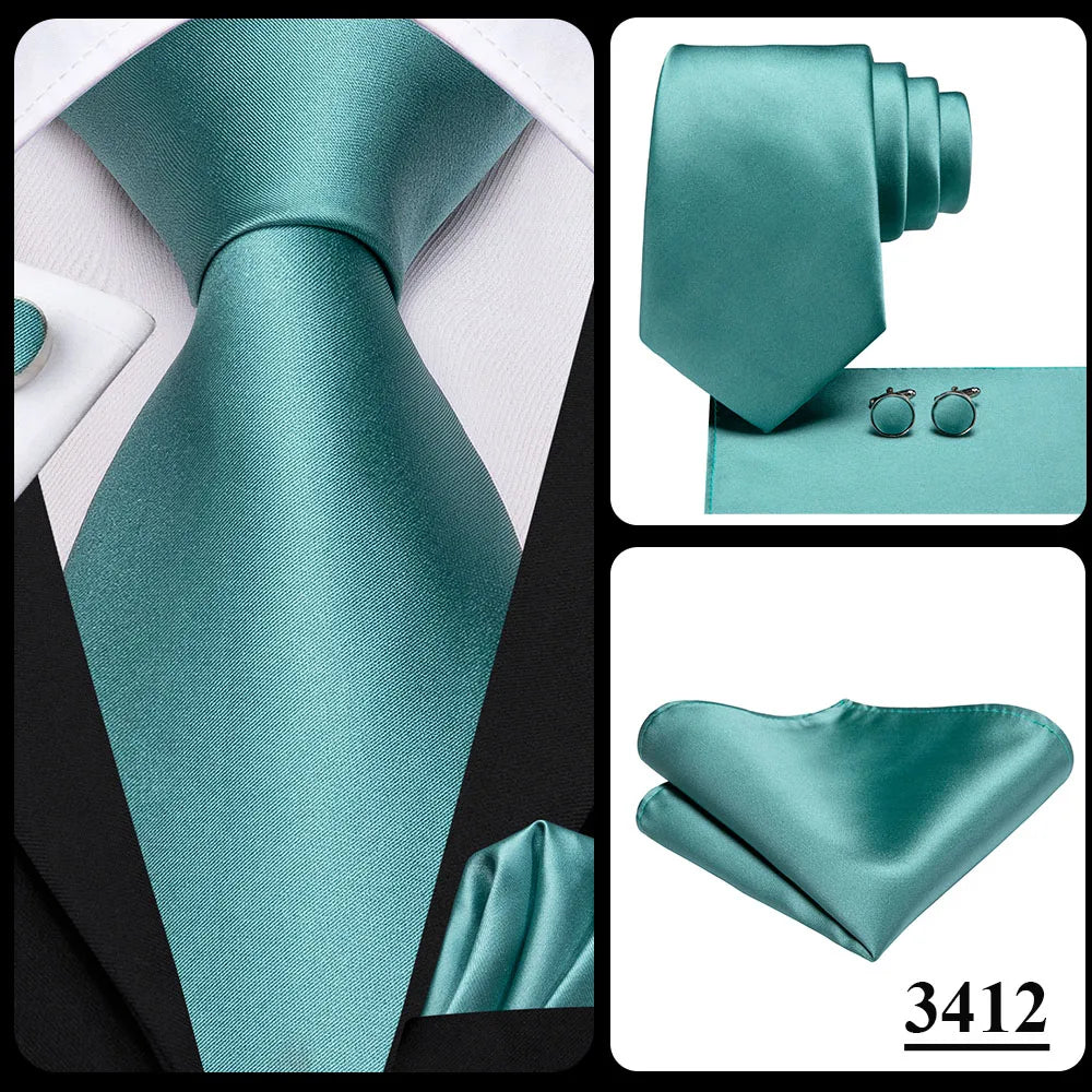 Hi-Tie Cravate de mariage en soie pour homme, motif cachemire, couleur unie, rose, corail, design tendance, qualité, mouchoir, bouton de manchette, fête d'affaires
