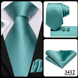 Hi-Tie Cravate de mariage en soie pour homme, motif cachemire, couleur unie, rose, corail, design tendance, qualité, mouchoir, bouton de manchette, fête d'affaires