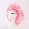 Bonnet de nuit en satin pour femme, large bande solide, extensible, avec nœud, bonnet soyeux, bonnet de nuit, soins capillaires, couvre-tête de douche