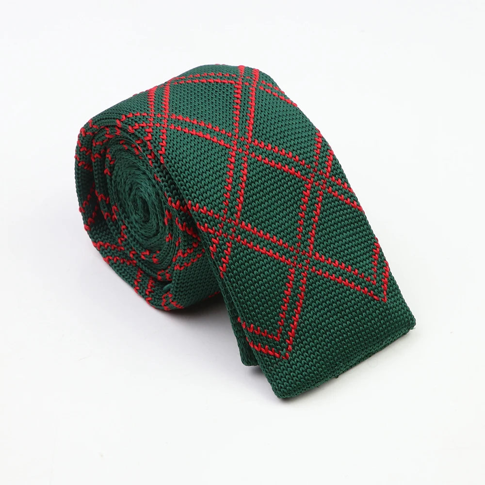 Cravates classiques en tricot pour hommes, cravates décontractées, à pois, à carreaux, pour loisirs, chaudes, pour affaires, mariage, largeur 6 cm