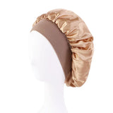 Satin Wide Brim Nightcap Silky Bonnet Hair Wrap for Sleeping Sleep Cap With Elastic Soft Band Styling Cap Hair Wrapping Caps