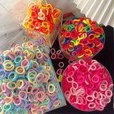 50/100Pcs Colorful Basic Nylon Ealstic Hair Ties for Girls Ponytail Hold Scrunchie Rubber Band Kid Fashion Hair Accessories