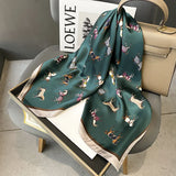 Luxusmarke Damen Schal Sommer 70cm Seidenschals Schals Lady Sonnencreme Strandschal Pferdedruck Quadratische Schals Muslimisches Kopftuch