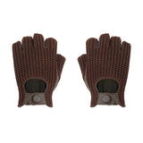 Gants de conduite pour hommes, gants de moto, gants demi-doigts en peau de mouton, gants de voiture en cuir tricoté pour hommes, gants de travail