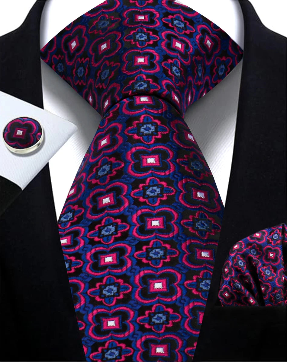 Cravate homme Paisley Jacquard tissé 8 cm formelle affaires mariage cravate poche carré ensemble costume cravate haute qualité fait main Gravata