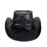 Designer Men's and Women's Leather Western Cowboy Hat Knight Cap Breathable Sun Hat Top Gorras Para Hombres 모자 Caps for Men