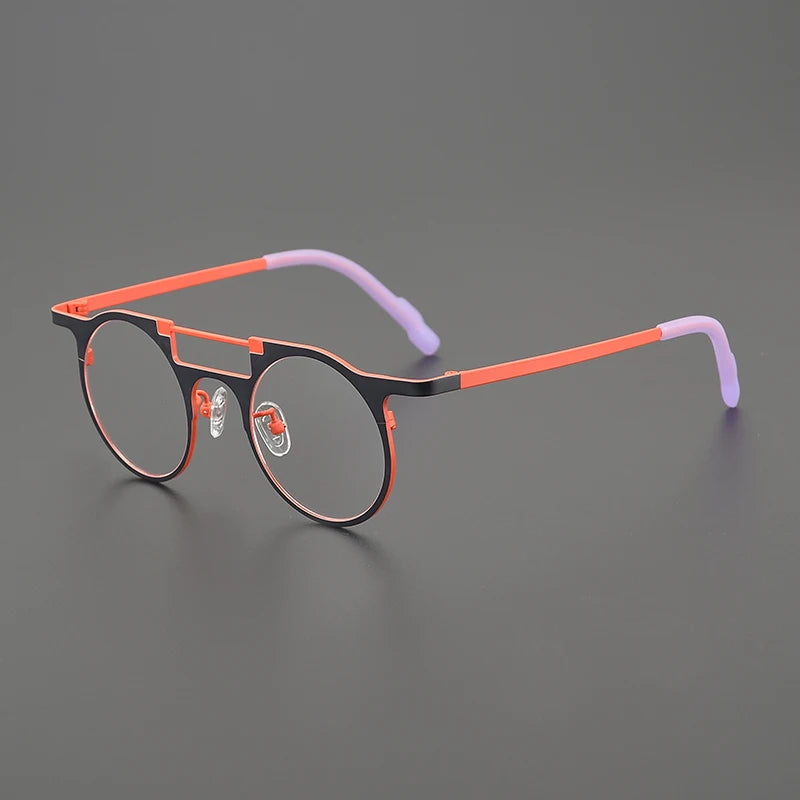 High-quality niche multi-color glasses frame literary fashion retro round ultra-light pure titanium hip hop trend optical glasse