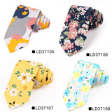 Nouvelle cravate florale pour hommes et femmes, cravate fine en coton pour mariage, cravates décontractées pour hommes, costumes classiques, cravates à imprimé floral
