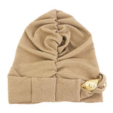 New African Headband Turban Cap Muslim Fried Dough Twists Braid Head Cap Islamic Chemo Hair Care Hats Beanie Headscarf