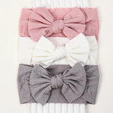 3Pcs/Lot Knit Baby Headband Bow Newborn Elastic Soft Nylon Headbands For Baby Girl Turban Infant Hair Accessories Kids Headwear