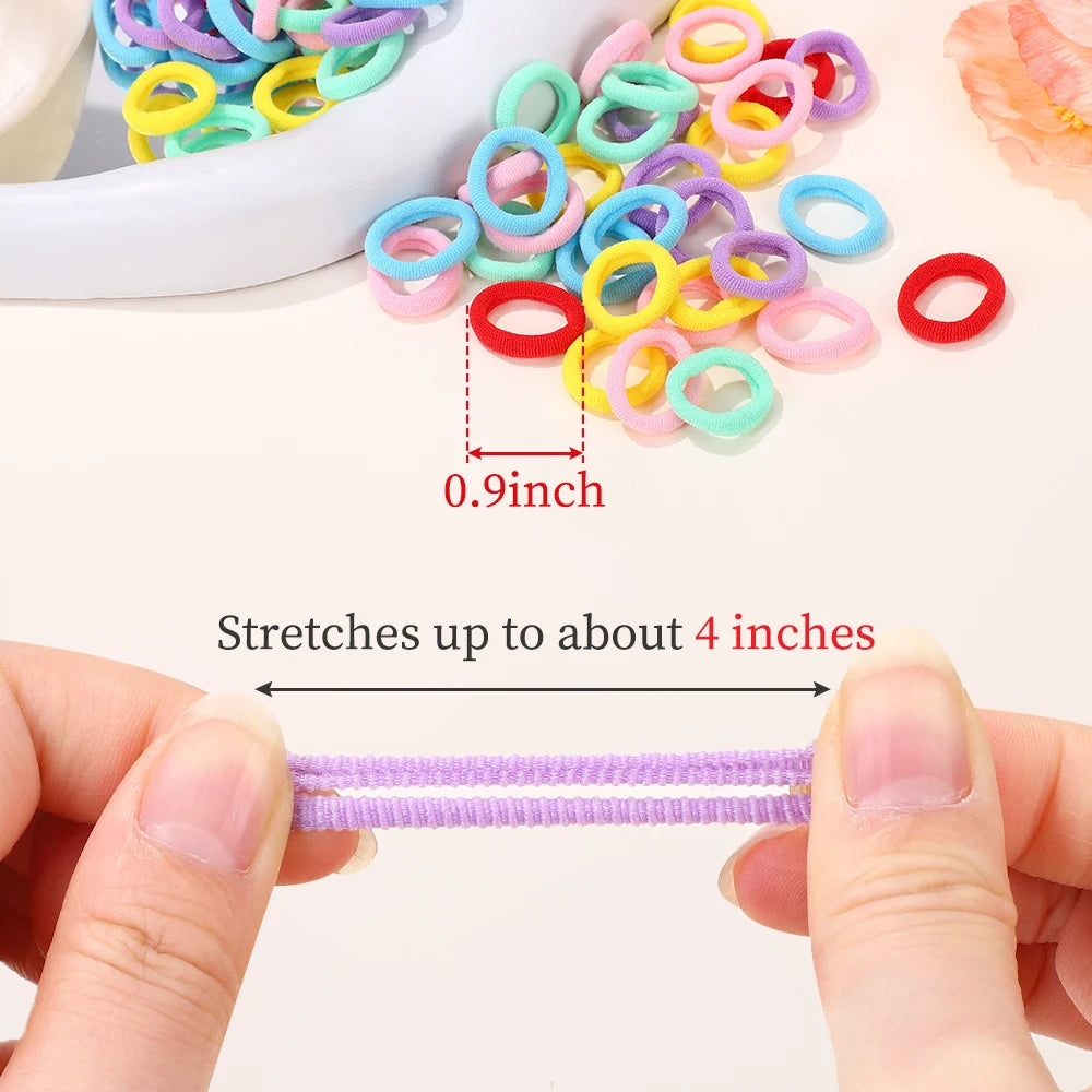 50/100/200Pcs Solid Color Hair Bands for Girls Kids Ponytail Hold Hair Tie Rubber Bands Hairhoop Scrunchie Hair Accessories
