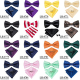 Hi-Tie Nœuds papillon verts de Noël pour hommes Cravate papillon en soie Ensemble de boutons de manchette et mouchoirs pour fête de mariage Nœud papillon uni à carreaux cachemire
