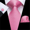 Hi-Tie Cravate de mariage en soie pour homme, motif cachemire, couleur unie, rose, corail, design tendance, qualité, mouchoir, bouton de manchette, fête d'affaires