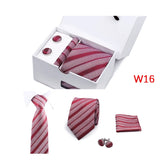 Mens Tie Set In A Box Paisley Ties For Men Gifts Luxury Necktie Pocket Square Cufflinks Wedding Business Formal Suit Tie