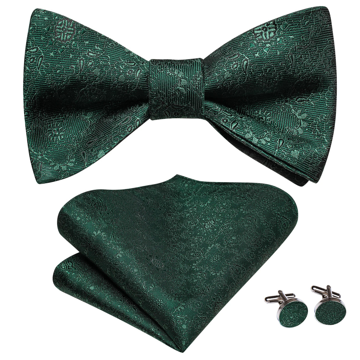 Dropshipping Jacquard Silk Mens Self Bow Tie Hanky Cufflinks Set Male Butterfly Knot Bowtie Wholesale for Male Wedding Business