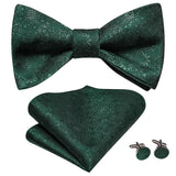 Dropshipping Jacquard Silk Mens Self Bow Tie Hanky Cufflinks Set Male Butterfly Knot Bowtie Wholesale for Male Wedding Business