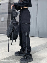 Pantalon cargo de jogging hip-hop tendance pour femmes et hommes, sarouel multi-poches avec rubans, survêtement streetwear décontracté pour hommes, tailles S à 4XL