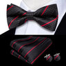 Hi-Tie Nœuds papillon verts de Noël pour hommes Cravate papillon en soie Ensemble de boutons de manchette et mouchoirs pour fête de mariage Nœud papillon uni à carreaux cachemire