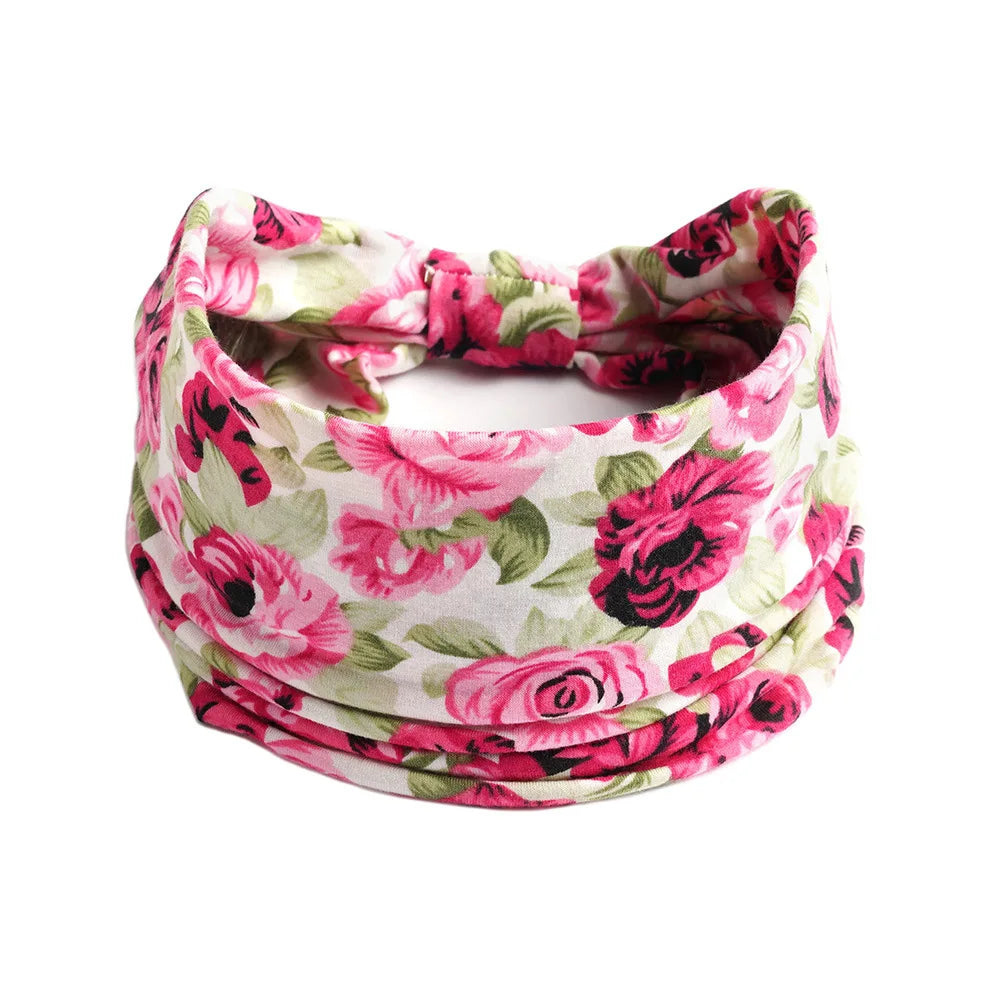 Bohemian Wide Cotton Stretch Headbands Women Headwrap Turban Headwear Bandage Hairbands Bandana Wide Headbands Hair Accessories